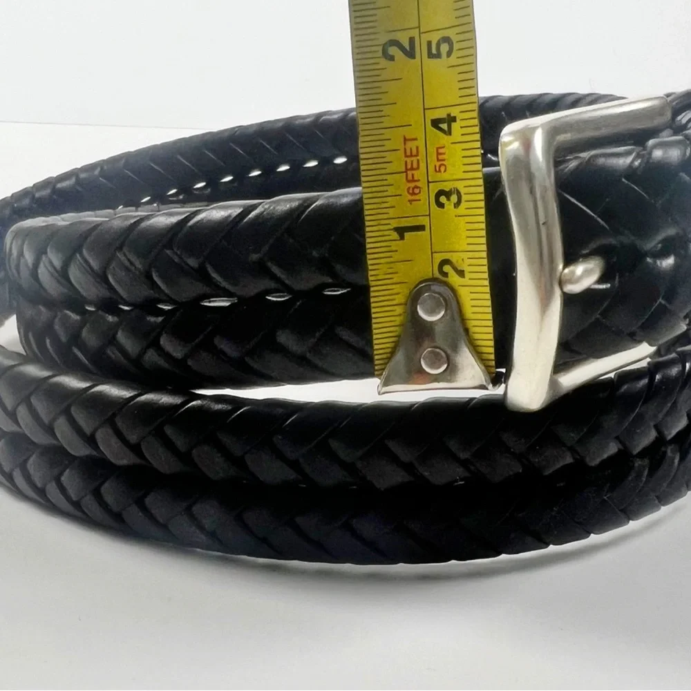 Fossil Mens  Black Braided Leather Belt Sz 38 NWOT